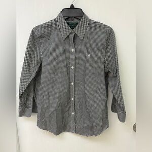 Ralph Lauren Black and White Gingham Shirt Size M